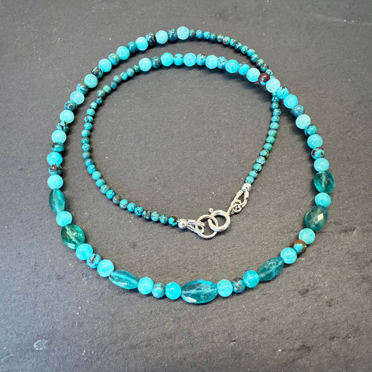 Clarity & Truth Talisman: Apatite, Amazonite and Turquoise Gemstone Necklace