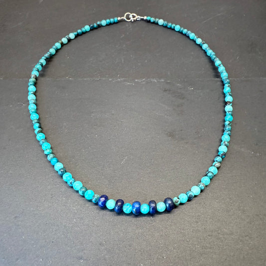 Creativity Talisman: Lapis Lazuli, Amazonite and Turquoise Gemstone Necklace