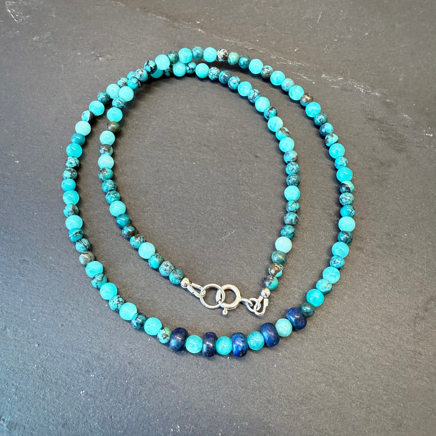 Creativity Talisman: Lapis Lazuli, Amazonite and Turquoise Gemstone Necklace