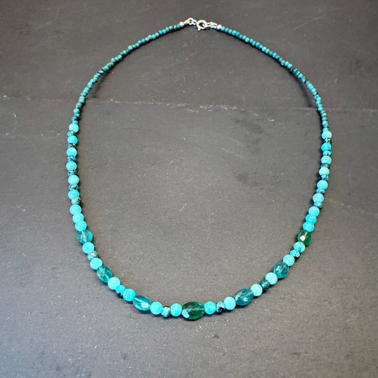 Clarity & Truth Talisman: Apatite, Amazonite and Turquoise Gemstone Necklace