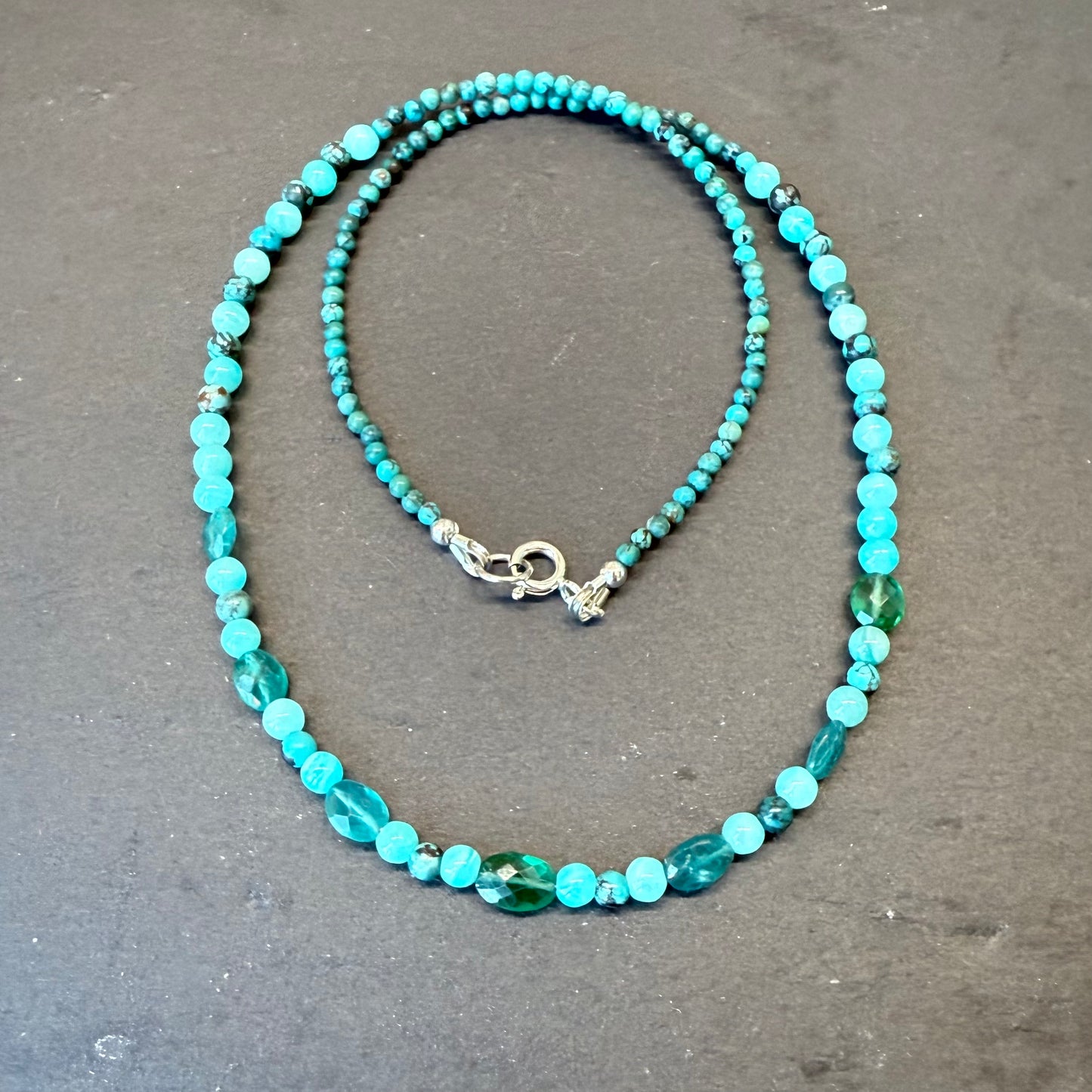 Clarity & Truth Talisman: Apatite, Amazonite and Turquoise Gemstone Necklace