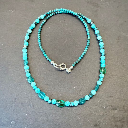Clarity & Truth Talisman: Apatite, Amazonite and Turquoise Gemstone Necklace