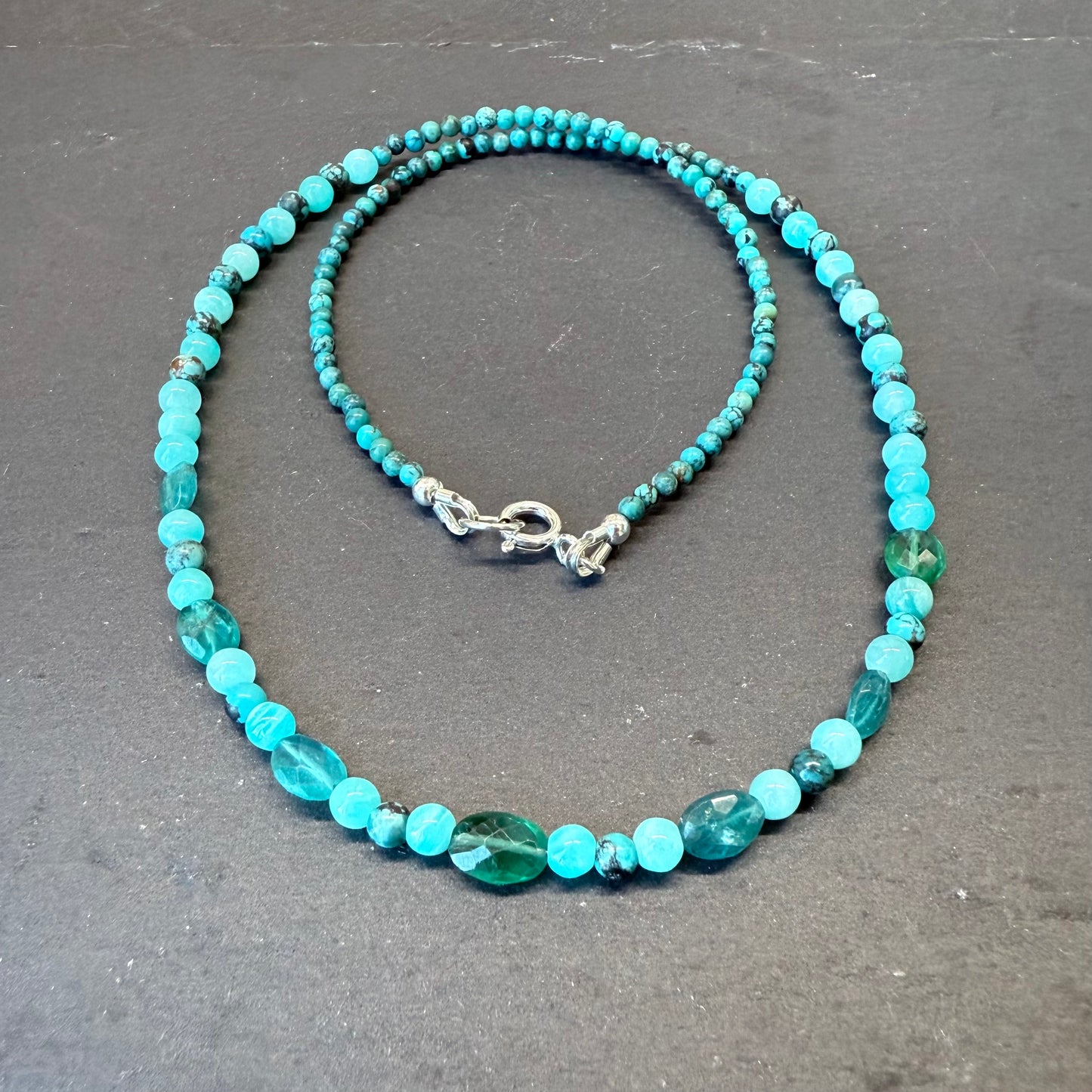 Clarity & Truth Talisman: Apatite, Amazonite and Turquoise Gemstone Necklace