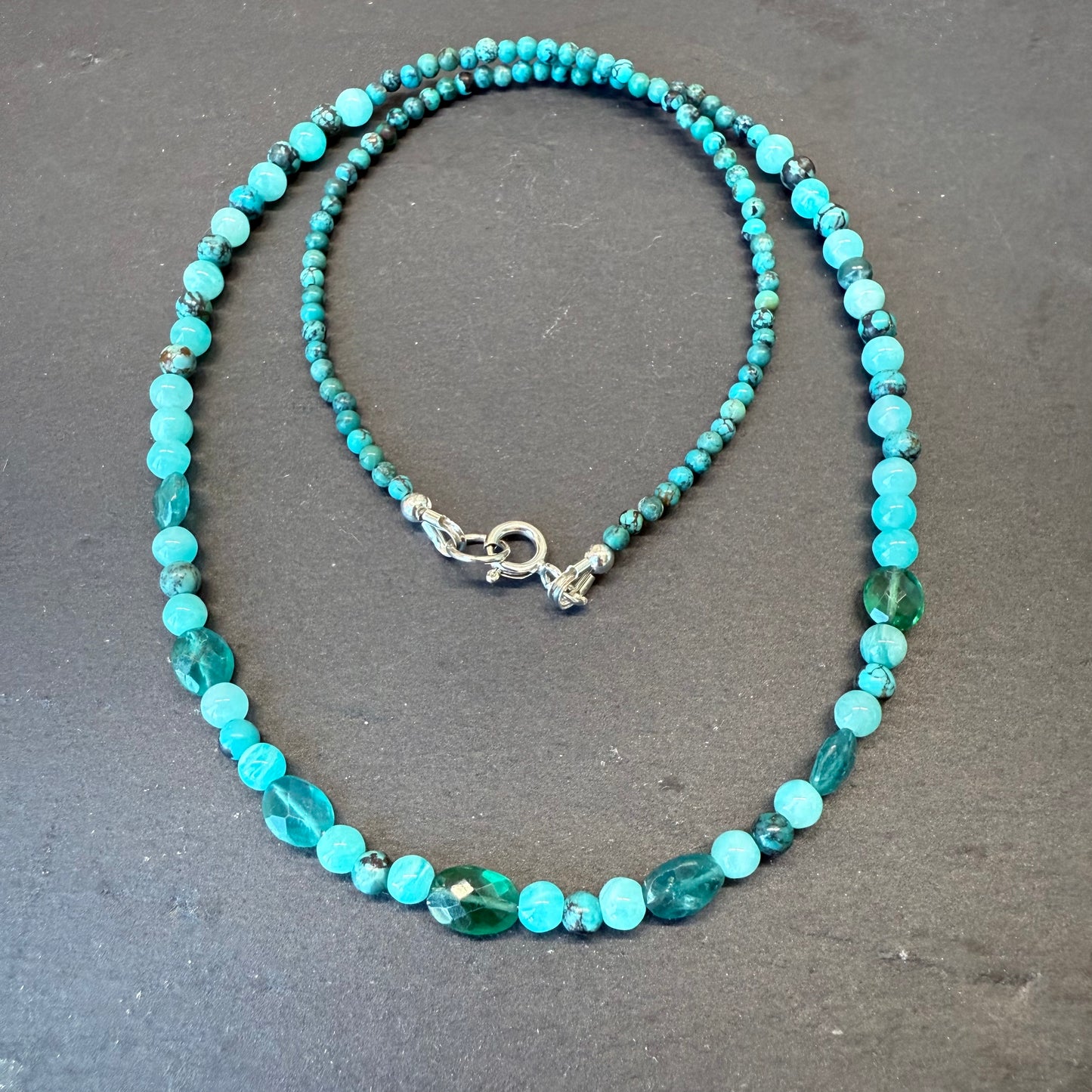 Clarity & Truth Talisman: Apatite, Amazonite and Turquoise Gemstone Necklace