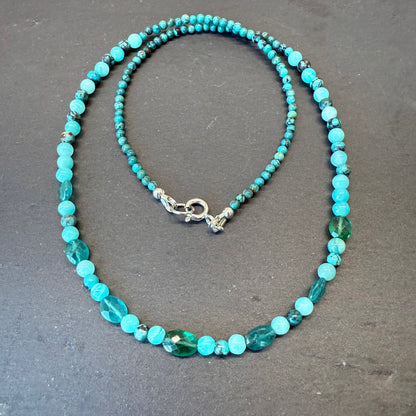 Clarity & Truth Talisman: Apatite, Amazonite and Turquoise Gemstone Necklace