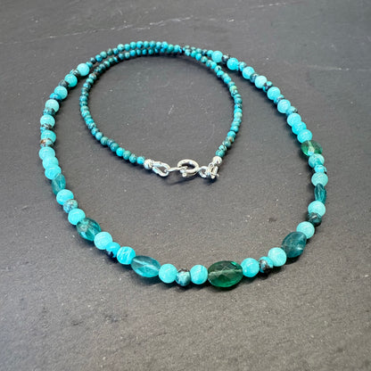 Clarity & Truth Talisman: Apatite, Amazonite and Turquoise Gemstone Necklace