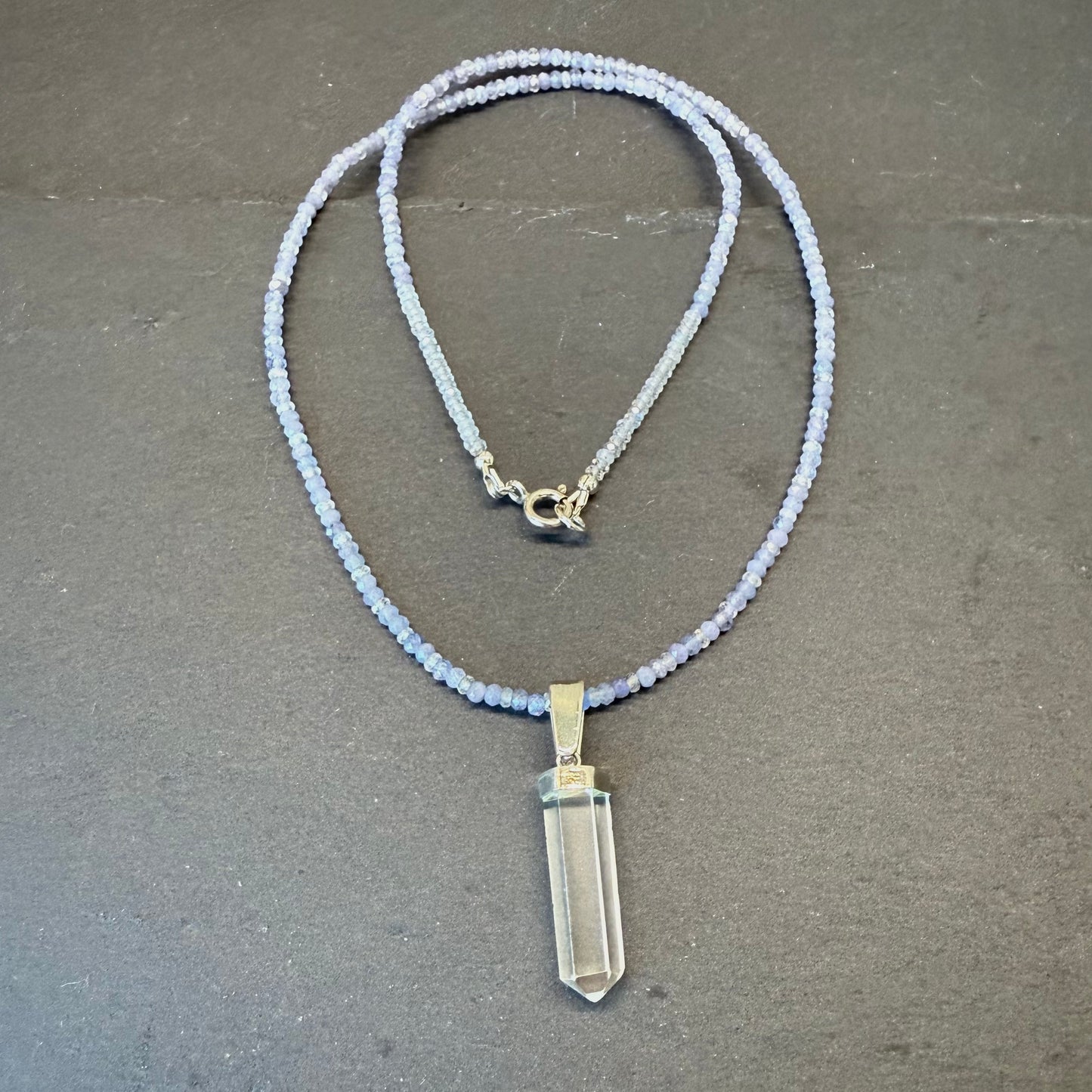 High Magick Talisman: Clear Quartz, Tanzanite and Labradorite Gemstone Necklace