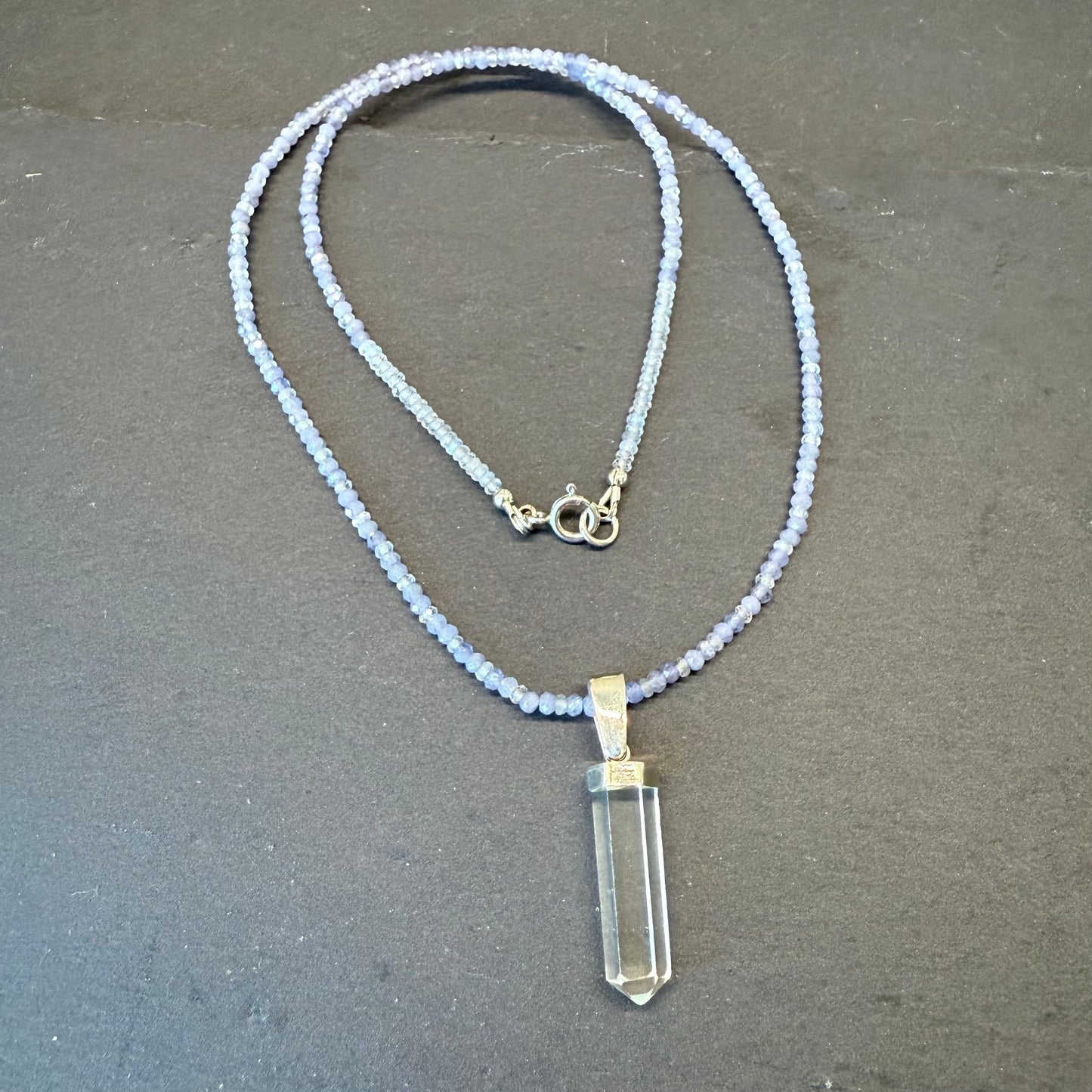 High Magick Talisman: Clear Quartz, Tanzanite and Labradorite Gemstone Necklace