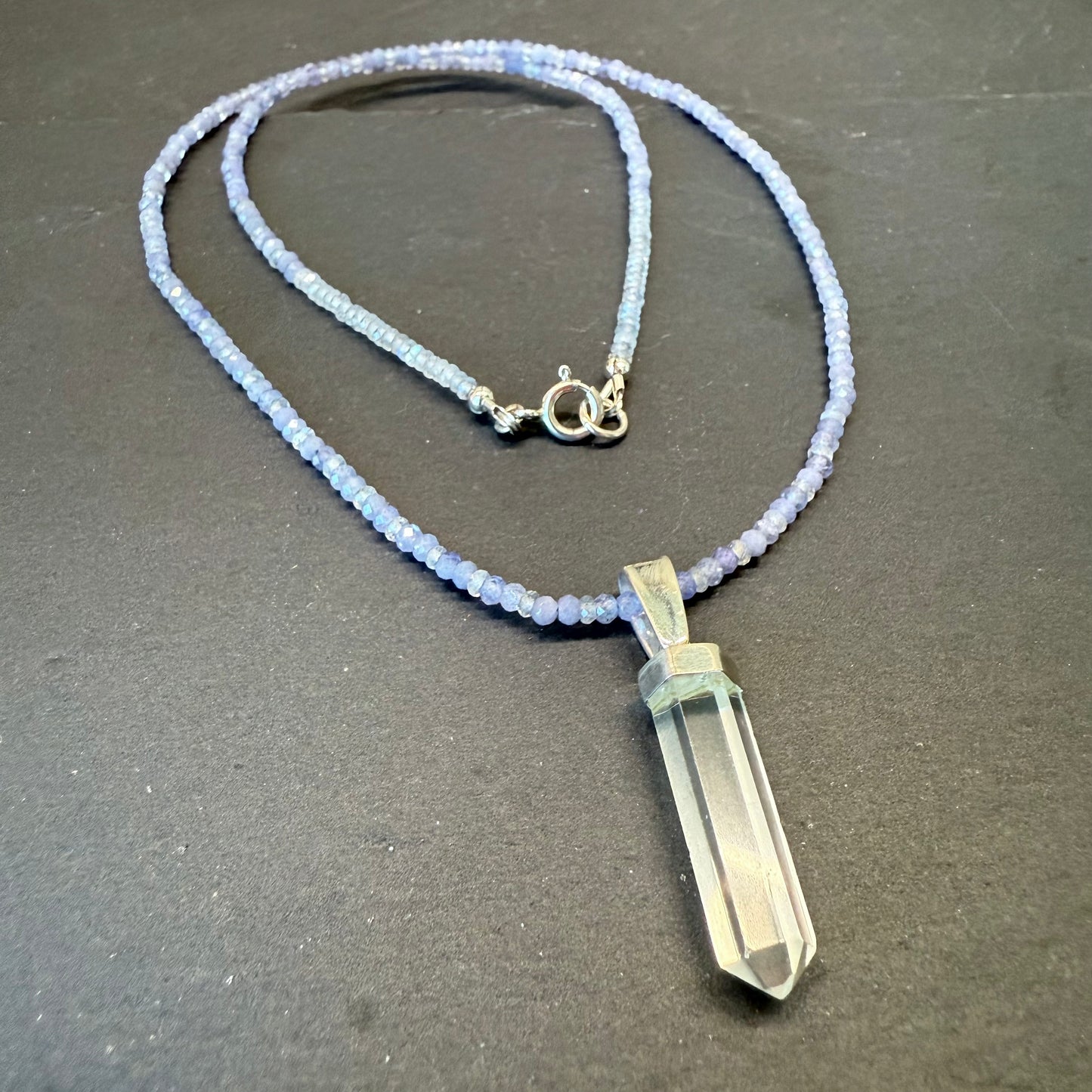 High Magick Talisman: Clear Quartz, Tanzanite and Labradorite Gemstone Necklace