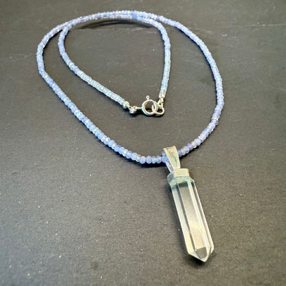 High Magick Talisman: Clear Quartz, Tanzanite and Labradorite Gemstone Necklace
