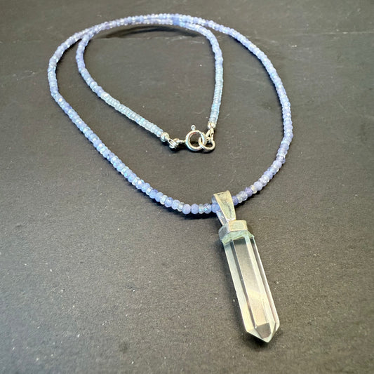 High Magick Talisman: Clear Quartz, Tanzanite and Labradorite Gemstone Necklace