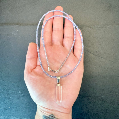 High Magick Talisman: Clear Quartz, Tanzanite and Labradorite Gemstone Necklace