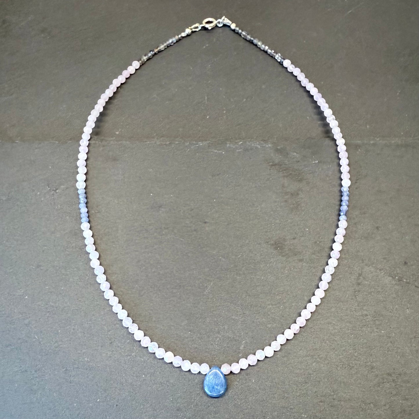 Divine Feminine Wisdom Talisman: Kyanite, Kunzite, Tanzanite and Iolite Gemstone Necklace