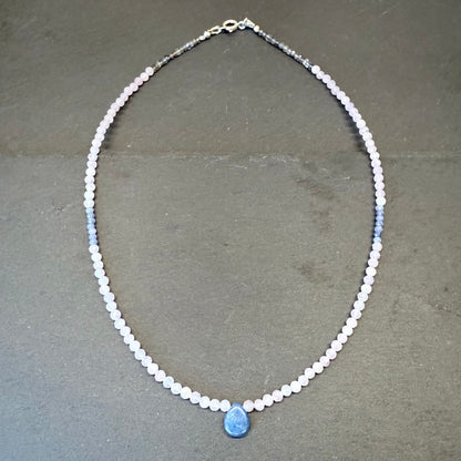 Divine Feminine Wisdom Talisman: Kyanite, Kunzite, Tanzanite and Iolite Gemstone Necklace