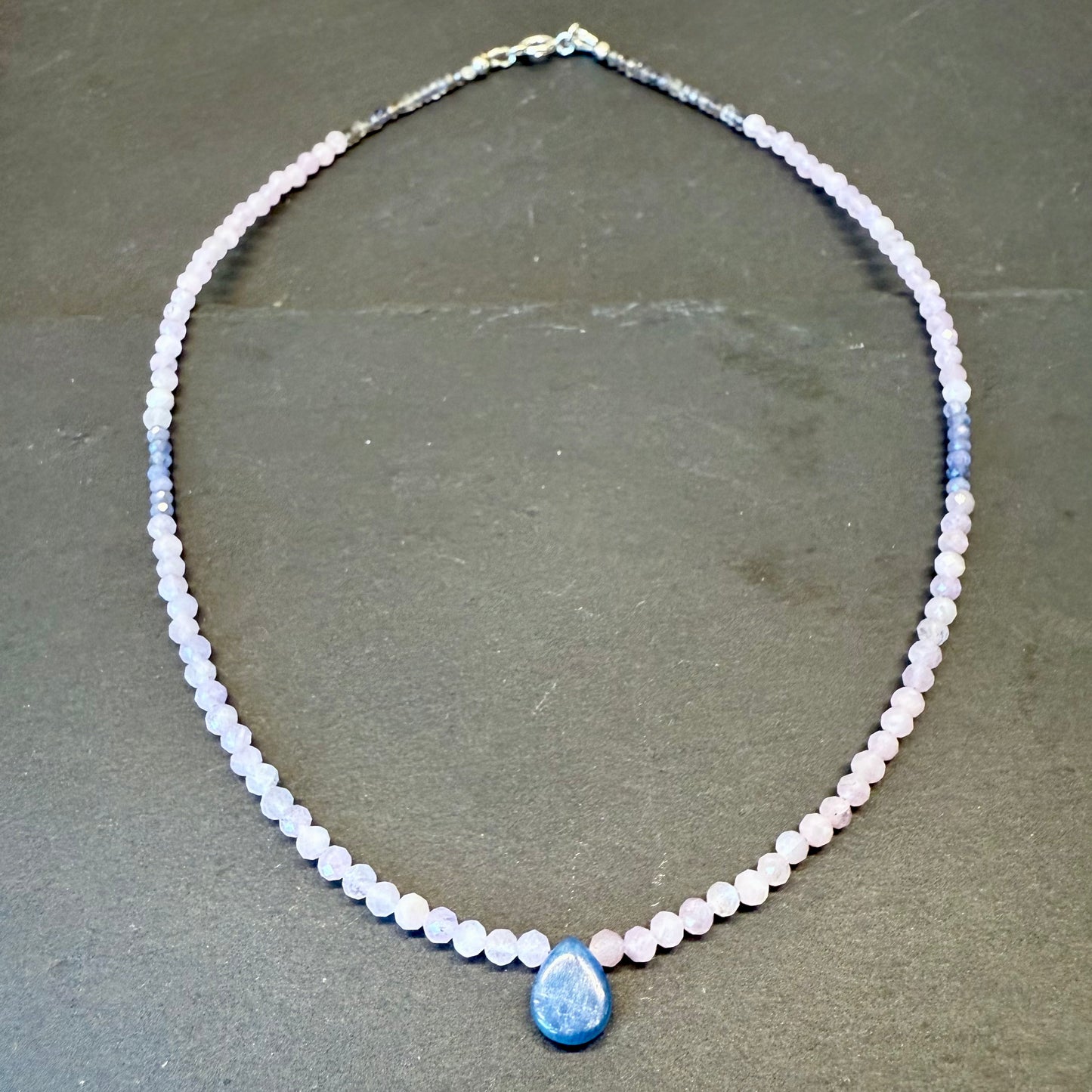 Divine Feminine Wisdom Talisman: Kyanite, Kunzite, Tanzanite and Iolite Gemstone Necklace