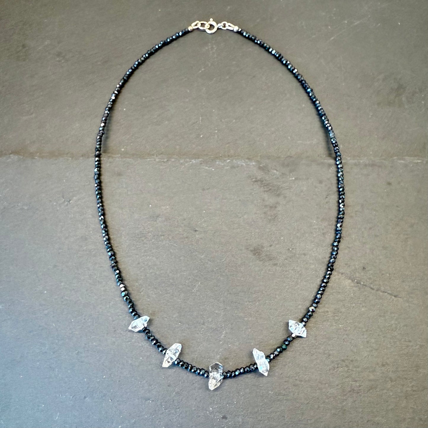 Magick Aura Protection Amulet:  Quartz Crystals and Spinel Gemstone Necklace
