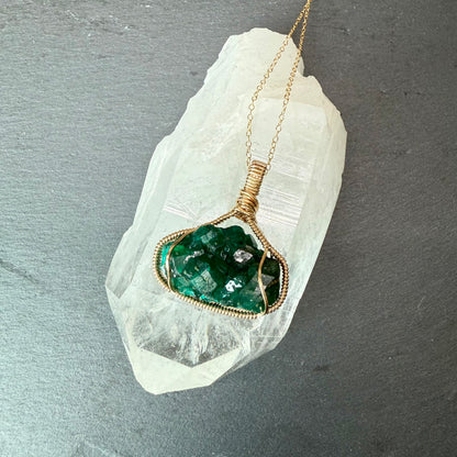 Dioptase Crystal Pendant