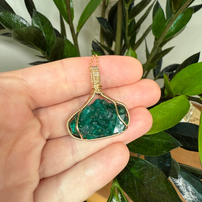 Dioptase Crystal Pendant