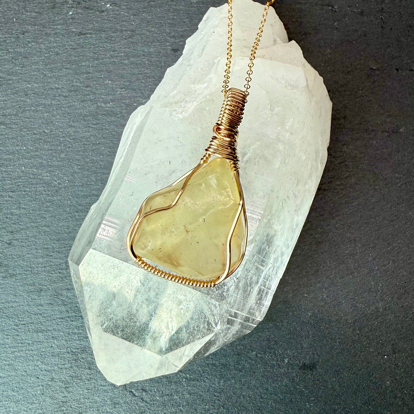 Libyan Golden Tektite Pendant