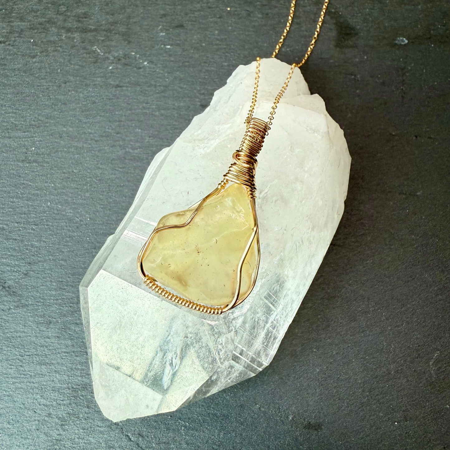 Libyan Golden Tektite Pendant