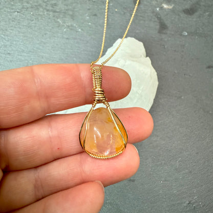Golden Healer Quartz Crystal Pendant