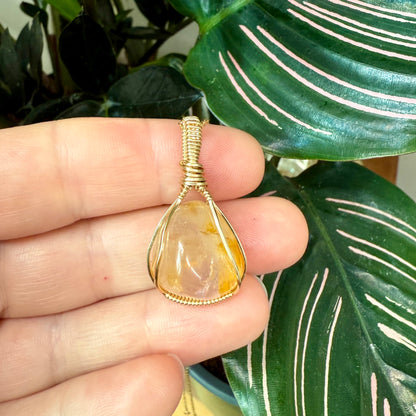 Golden Healer Quartz Crystal Pendant