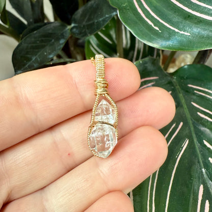 Herkimer Diamond Quartz Crystal Pendant