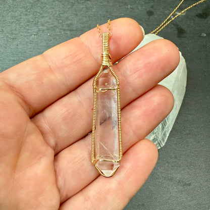 Lemurian Quartz Crystal Pendant