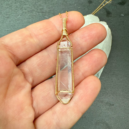 Lemurian Quartz Crystal Pendant