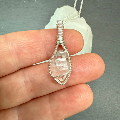 Herkimer Diamond Quartz Crystal Pendant