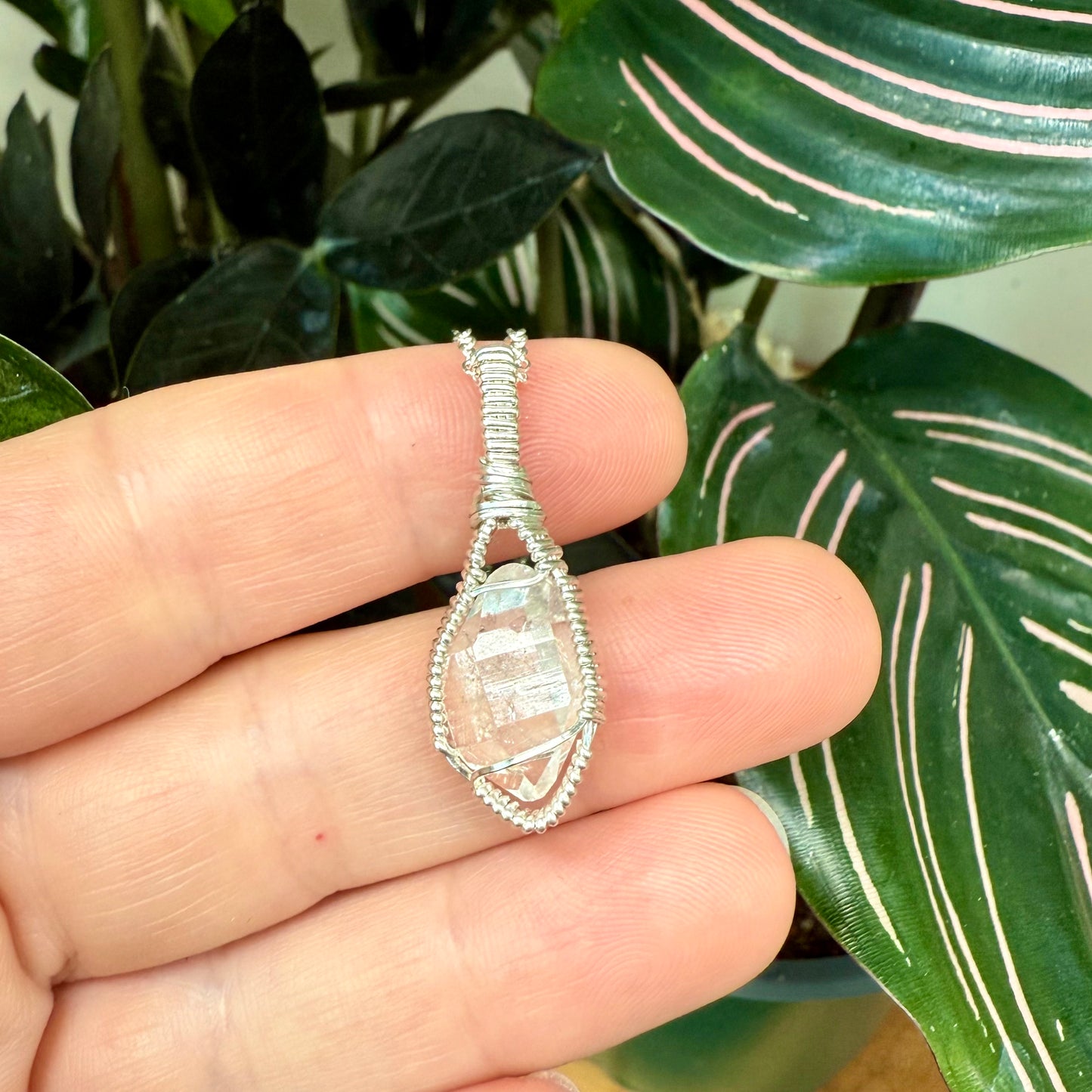 Herkimer Diamond Quartz Crystal Pendant