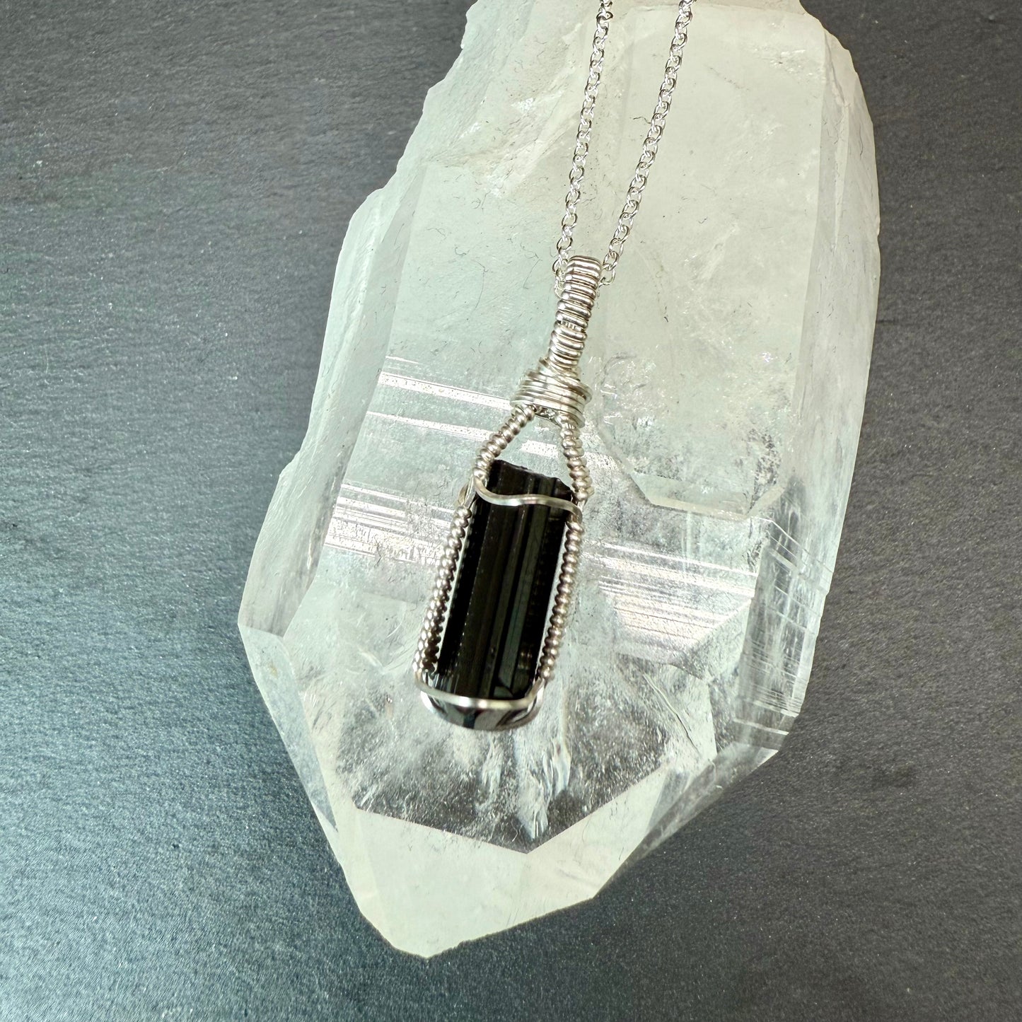 Black Tourmaline Crystal Pendant | Protection, Banish Negative Energy