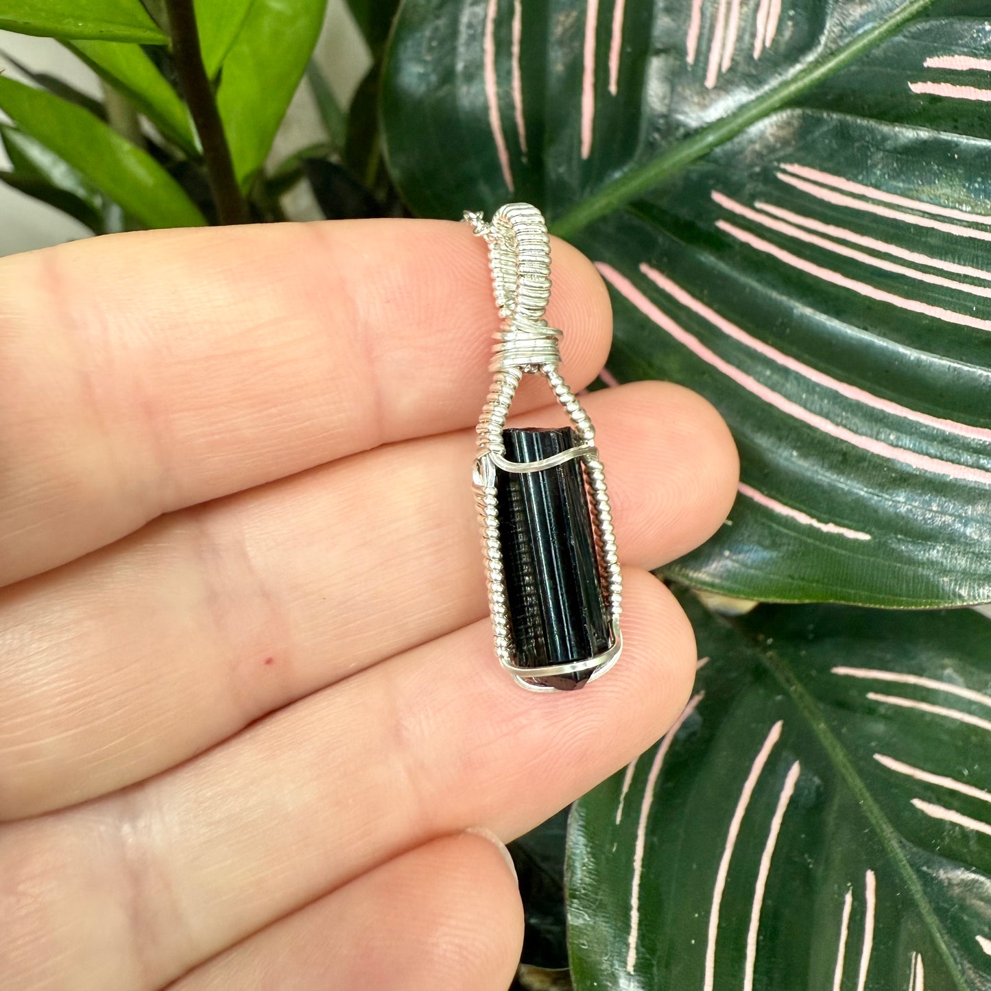 Black Tourmaline Crystal Pendant | Protection, Banish Negative Energy