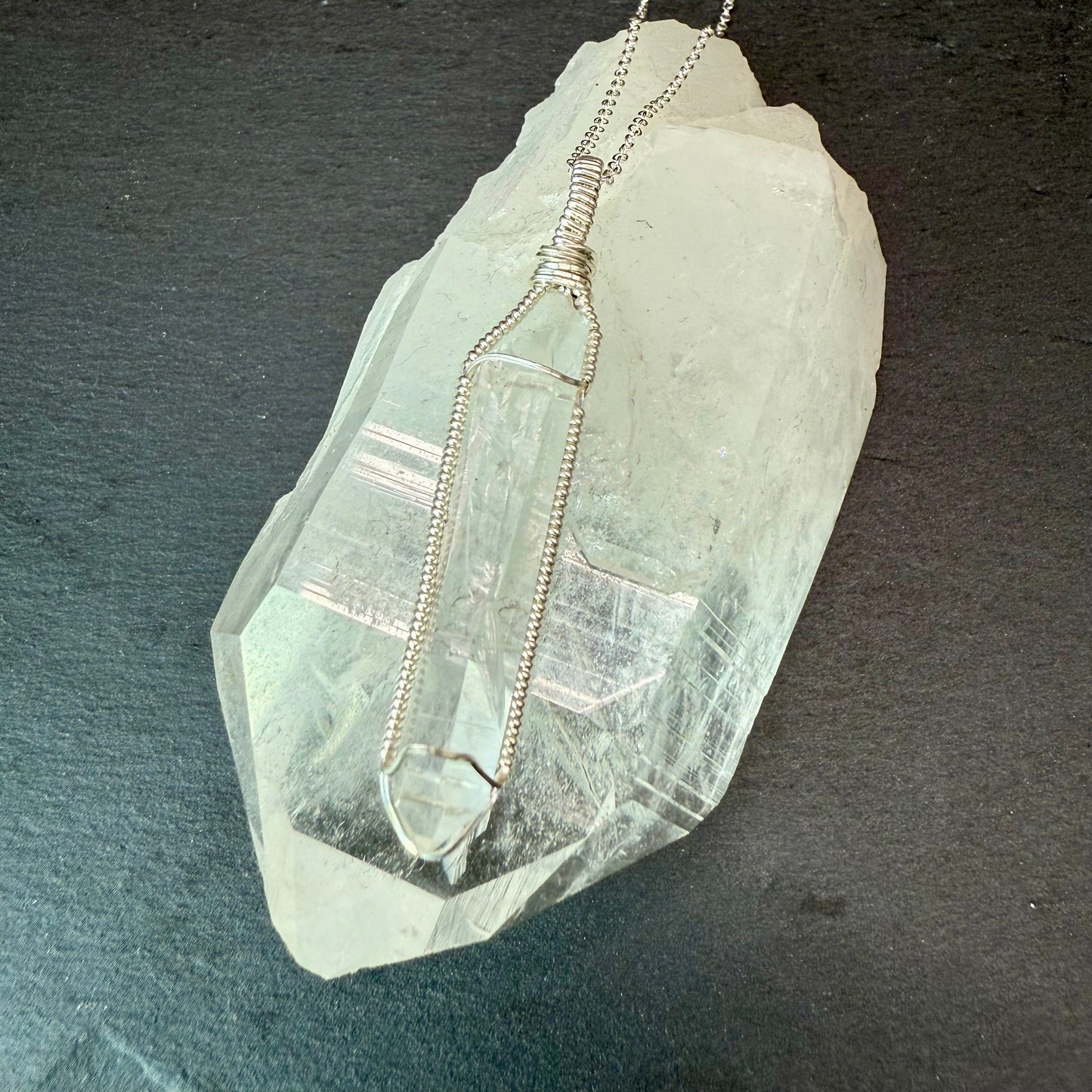 Lemurian Quartz Crystal Pendant