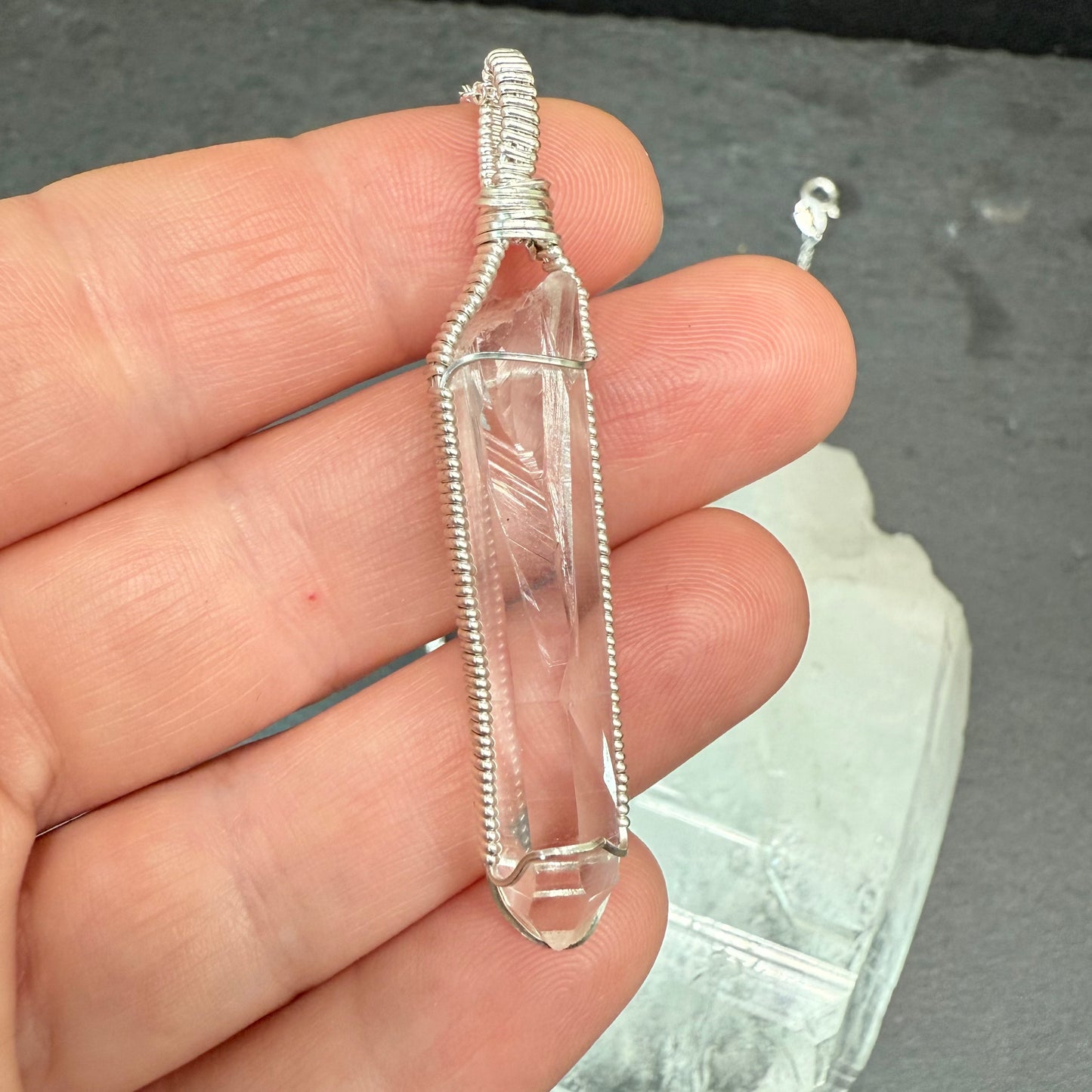 Lemurian Quartz Crystal Pendant