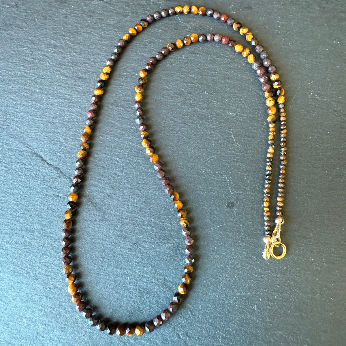 Grounding and Strength Talisman: Red Jasper and Tiger's Eye Necklace
