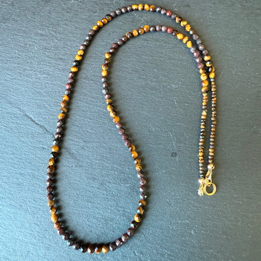 Grounding and Strength Talisman: Red Jasper and Tiger's Eye Necklace