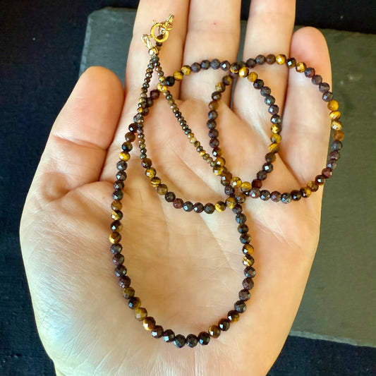 Grounding and Strength Talisman: Red Jasper and Tiger's Eye Necklace