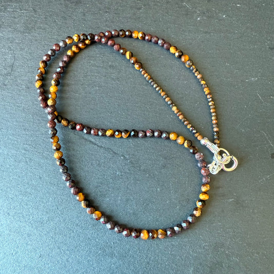 Grounding and Strength Talisman: Red Jasper and Tiger's Eye Necklace