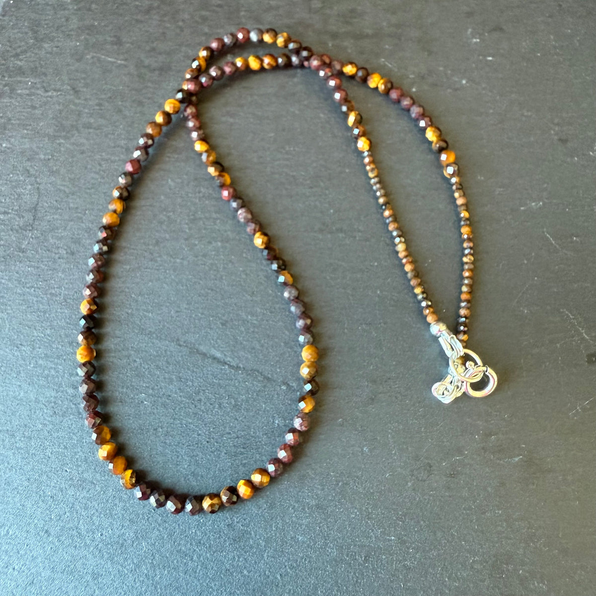 Grounding and Strength Talisman: Red Jasper and Tiger's Eye Necklace