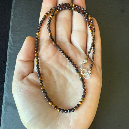 Grounding and Strength Talisman: Red Jasper and Tiger's Eye Necklace