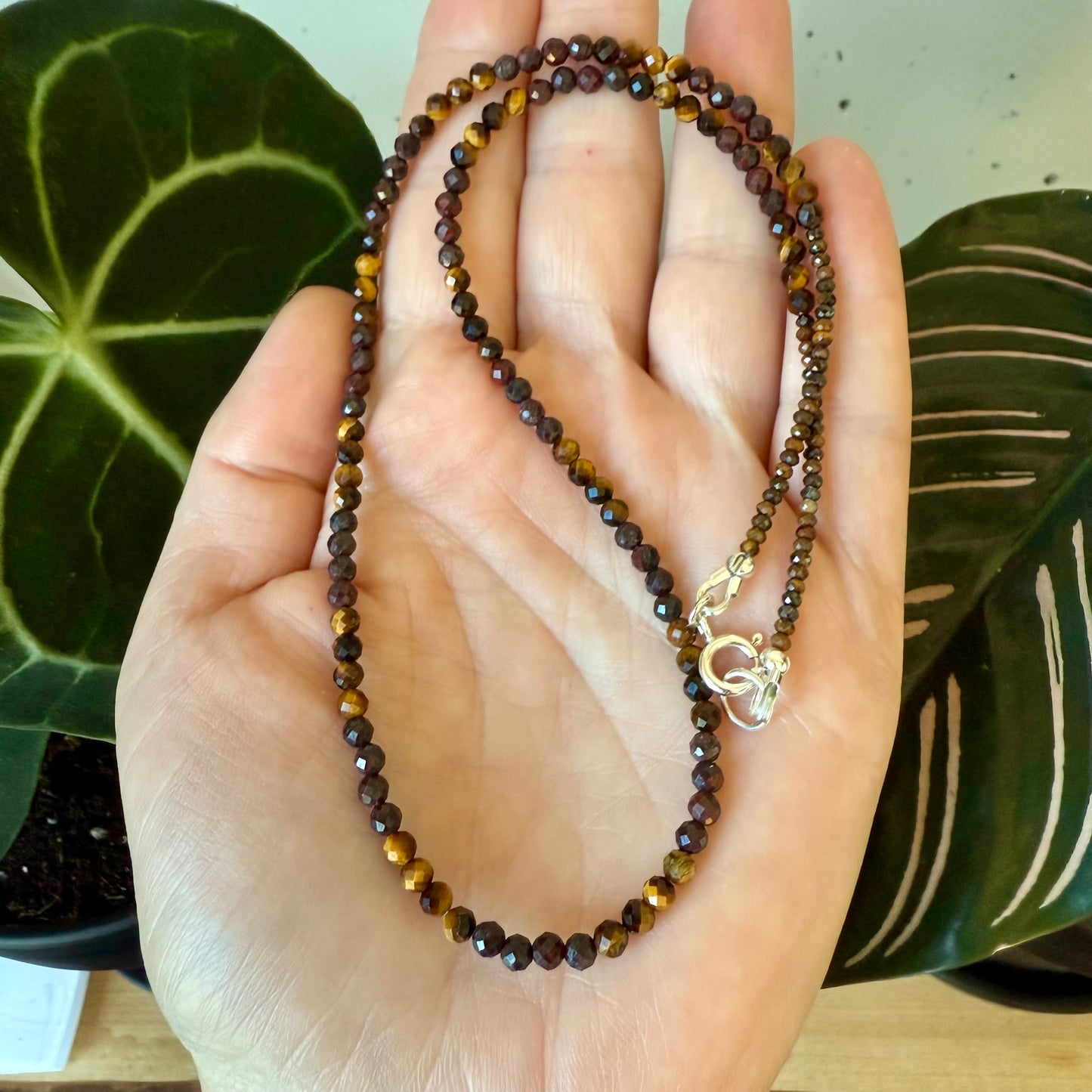 Grounding and Strength Talisman: Red Jasper and Tiger's Eye Necklace
