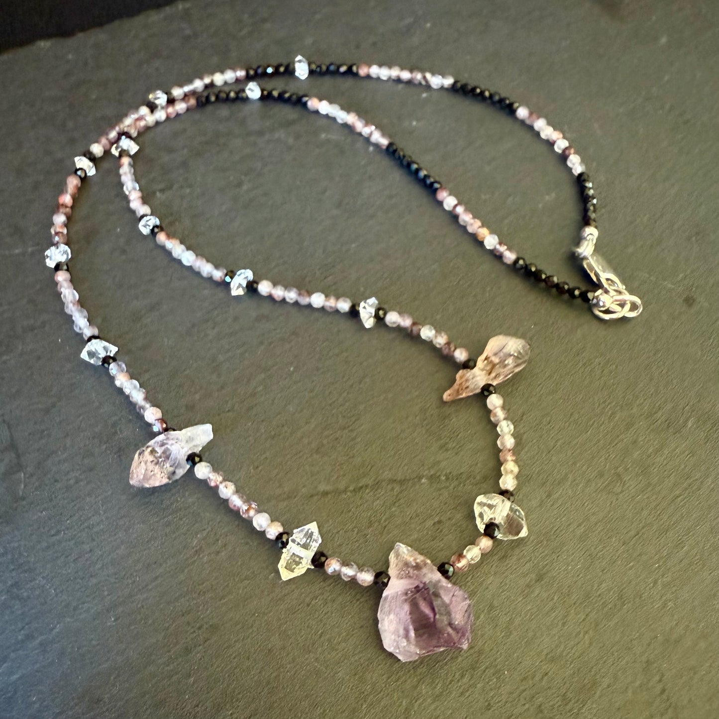 Protection Ritual Talisman: Super 7 / Sacred 7, Quartz and Black Tourmaline Crystal Necklace