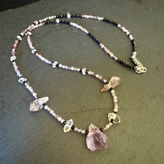 Protection Ritual Talisman: Super 7 / Sacred 7, Quartz and Black Tourmaline Crystal Necklace
