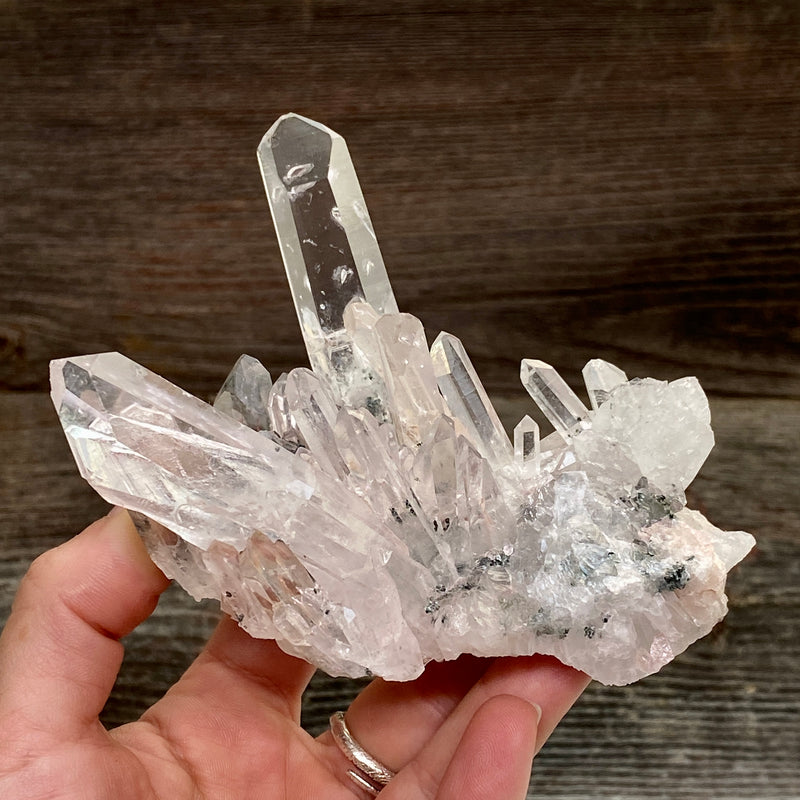 Pink Lemurian Quartz Cluster - 25