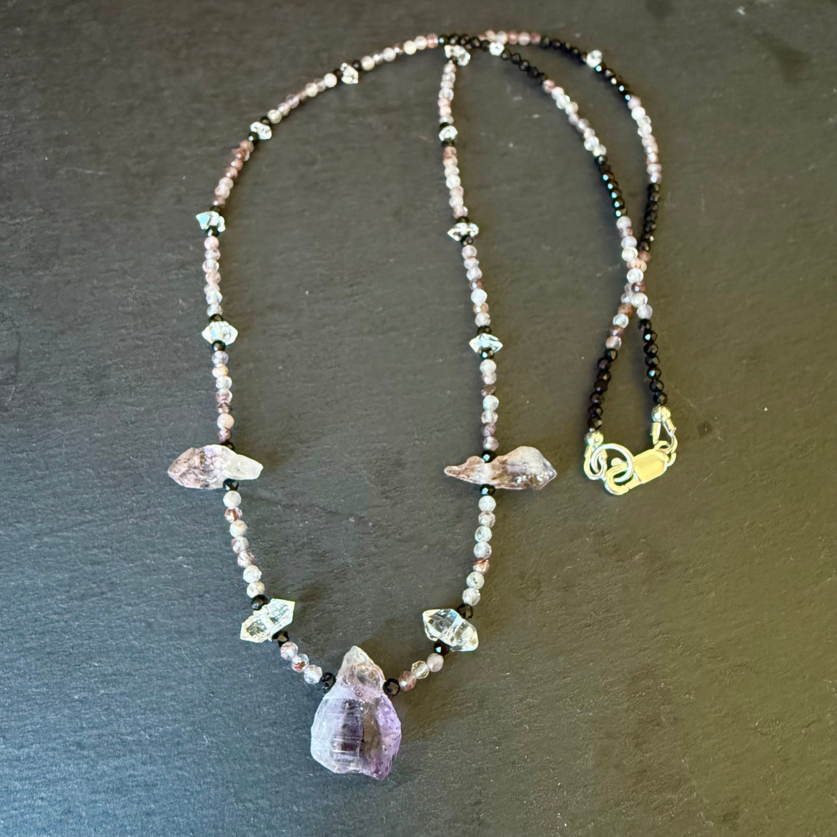 Protection Ritual Talisman: Super 7 / Sacred 7, Quartz and Black Tourmaline Crystal Necklace
