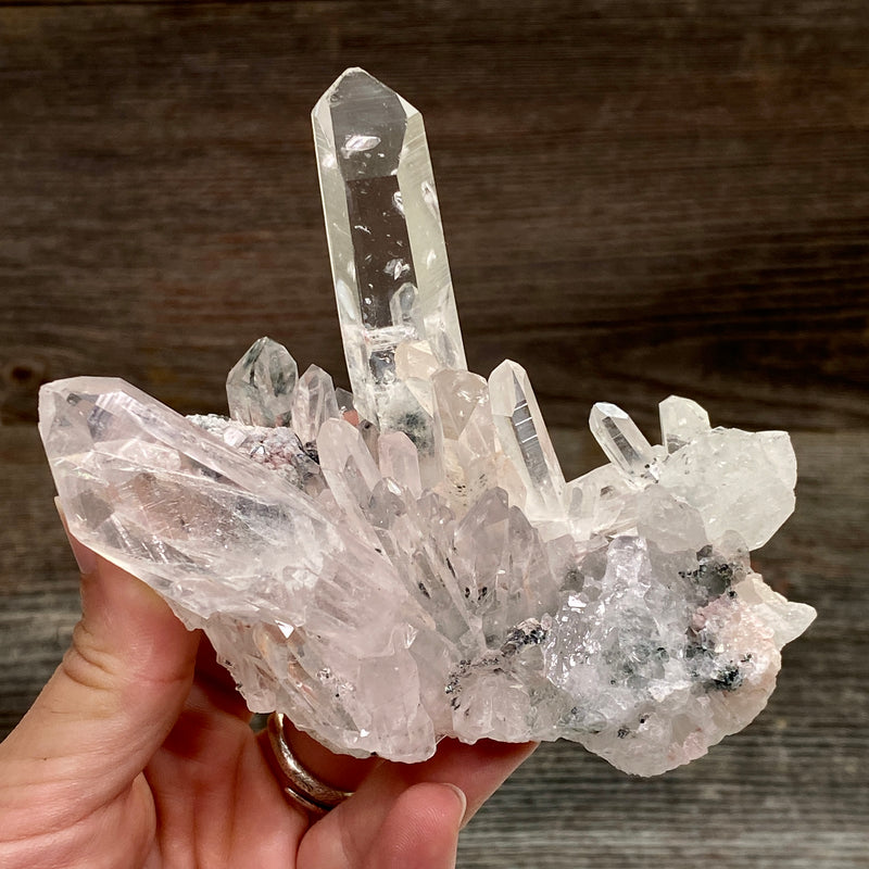 Pink Lemurian Quartz Cluster - 25