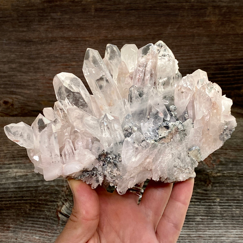 Pink Lemurian Quartz Cluster - 26