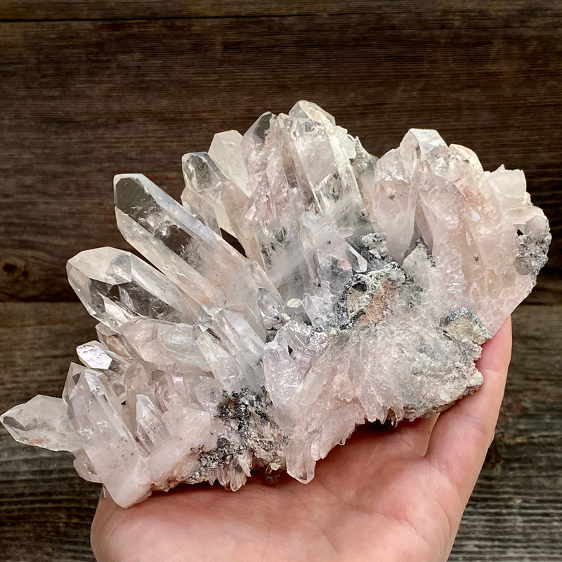 Pink Lemurian Quartz Cluster - 26