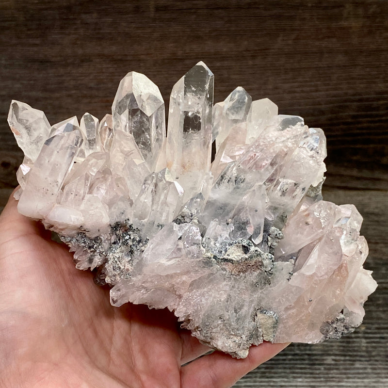 Pink Lemurian Quartz Cluster - 26